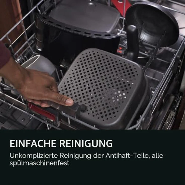 AEG AAF5B Heißluftfritteuse, 5 l, 60-200 °C, 8 Programme, schwarz – Bild 4