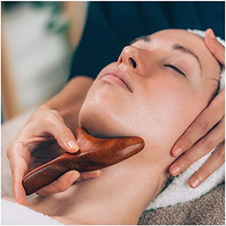 Sport-Tec Wellness-Massagehilfe aus Holz, Selbstmassagegerät mit 3 Spitzen, 13x5 cm – Bild 2