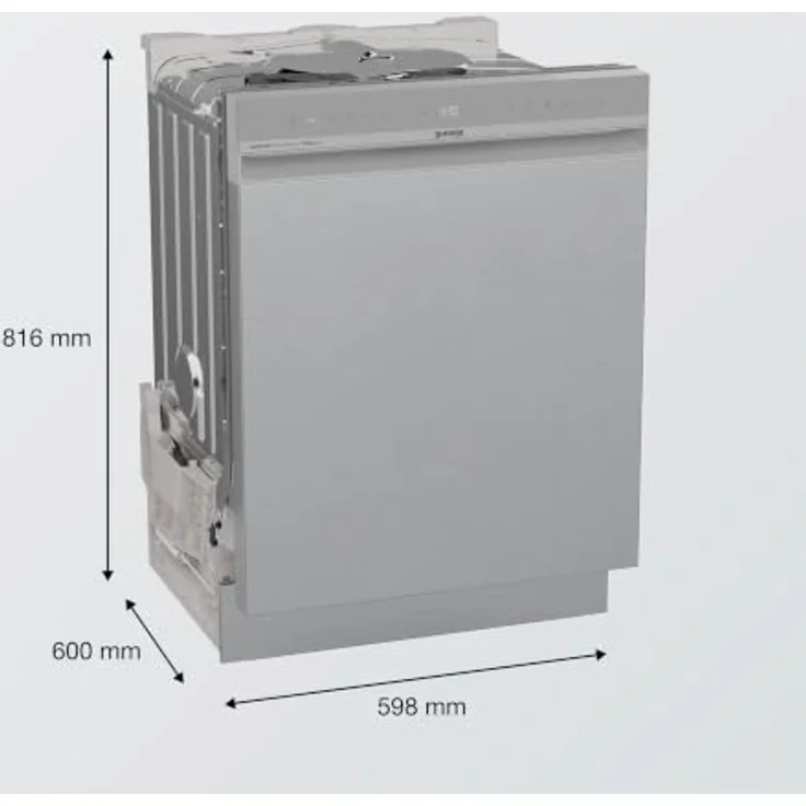 Gorenje GU663B90X Geschirrspüler Unterbau, 60cm, 16 Maßgedecke, intelligente Sensorik, TotalDry, Grau – Bild 2