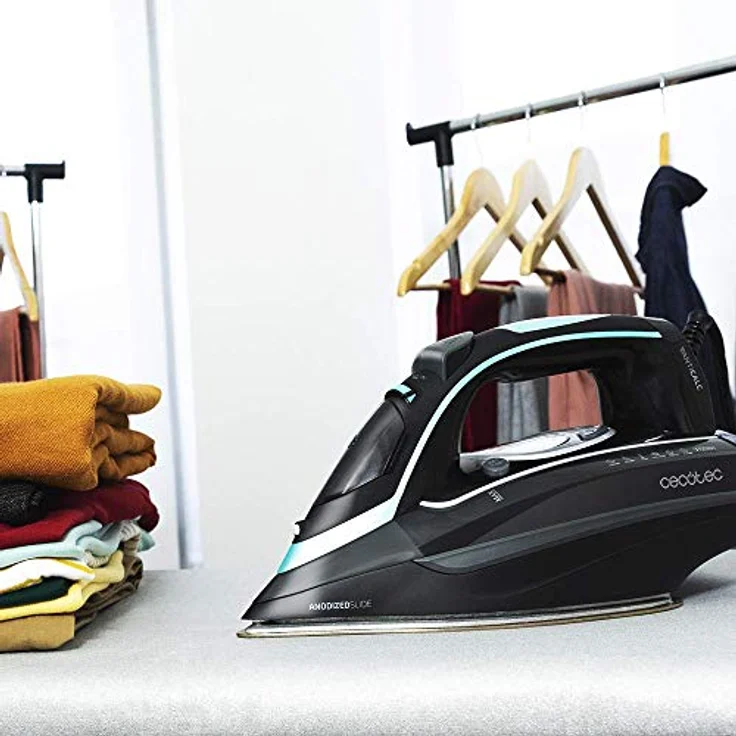 Cecotec Dampfbügeleisen 3D ForceAnodized 750 Smart. 3100 W, Doppelt eloxierte Bügelsohle. Dauerdampf 55 gr/min und Dampfstoß 200 gr/min. LCD Bildschirm. Anti-Kalk, Auto-Off, 400-ml-Tank, Eco-Modus – Bild 3