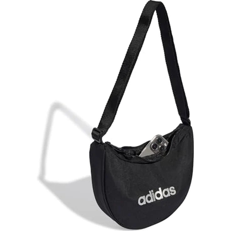 adidas Sportswear Schultertasche LINEAR ESSENTIALS FESTIVAL TASCHE, kompakte Umhängetasche mit glitzerndem Logo, schwarz – Bild 6