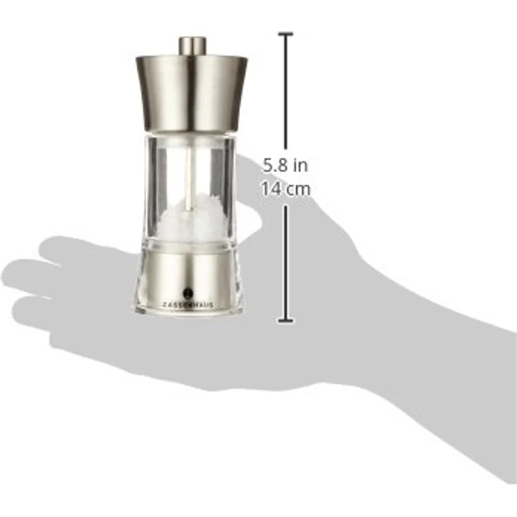 Zassenhaus 35292 Aachen Salzmühle, Edelstahl/Acryl, 14cm – Bild 2
