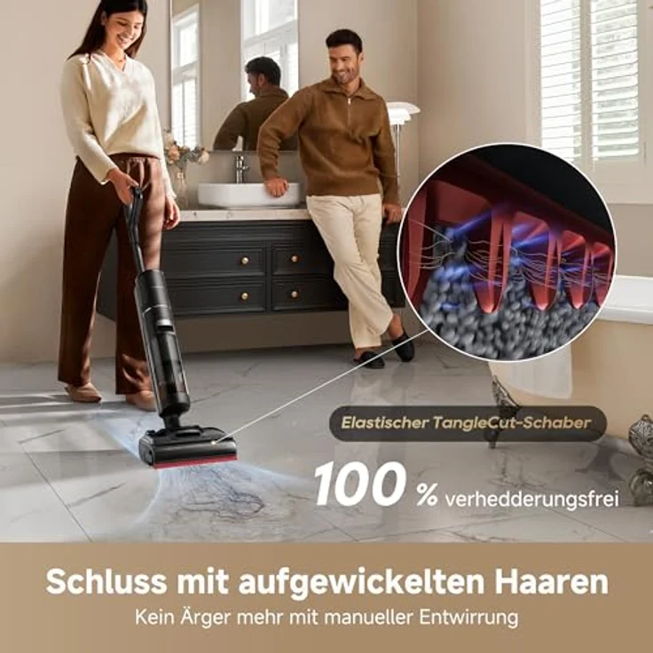 dreame H15S Nass- und Trockensauger, 21.000 Pa Saugkraft, KI-Roboterarm, 3-fache Kantenreinigung, verhedderungsfrei, flaches 180°-Design, App-Steuerung – Bild 4