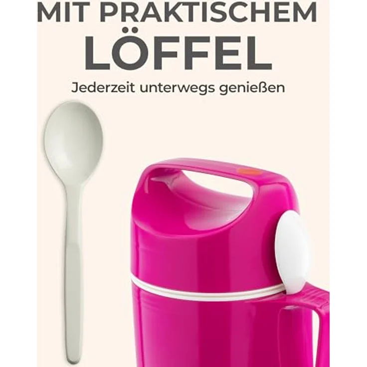 ROTPUNKT Isolier-Speisegefäss 850-0,85 l (Raspberry) Warme Speisen einfach zum transportierenLöffeleinsatzSchraubverschlussstoß- und bruchsicherOutdoor – Bild 6