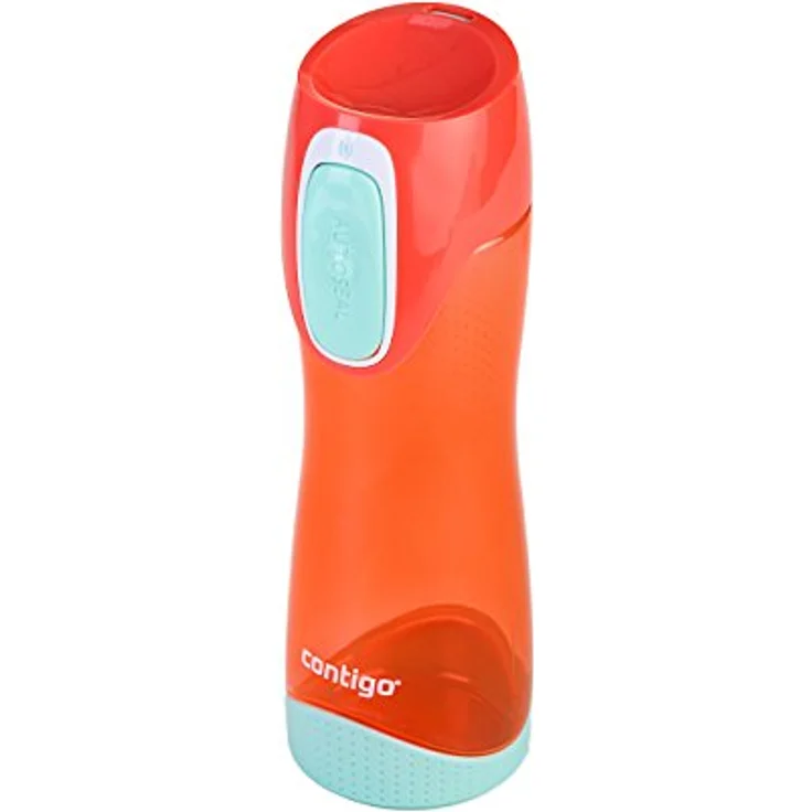 Contigo Trinkflasche Swish Autoseal große BPA-freie Kunststoff Wasserflasche, auslaufsicher, für Sport, Fahrrad, Joggen, Wandern, 500 ml, Orange Türkis – Bild 2