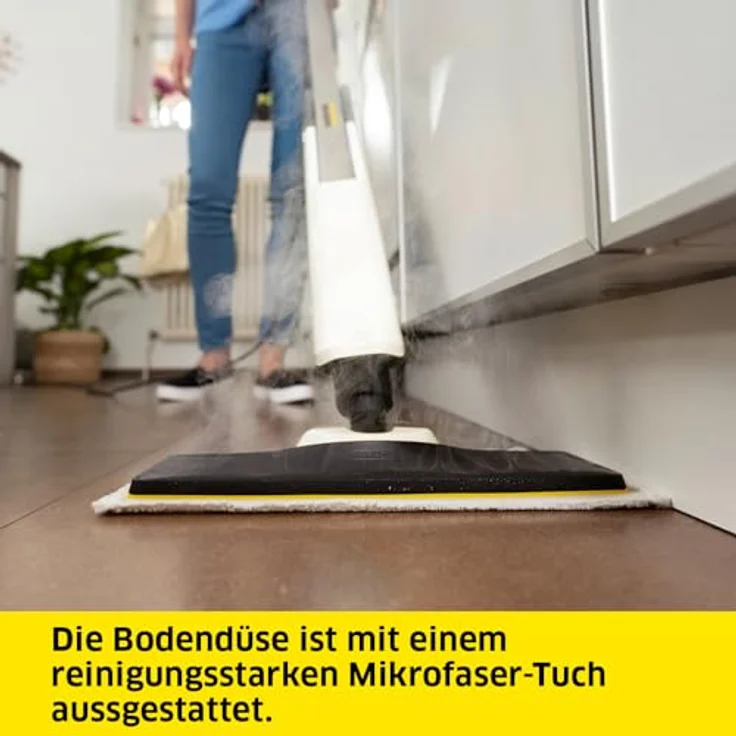 Kärcher Dampfreiniger SC 2 Upright, Aufheizzeit: 30 s, Flächenleistung: ca. 50 m², Tank: 0,4 l, Heizleistung: 1600 W, mit Bodendüse EasyFix, Mikrofaser-Bodentuch und Entkalkungskartusche – Bild 5