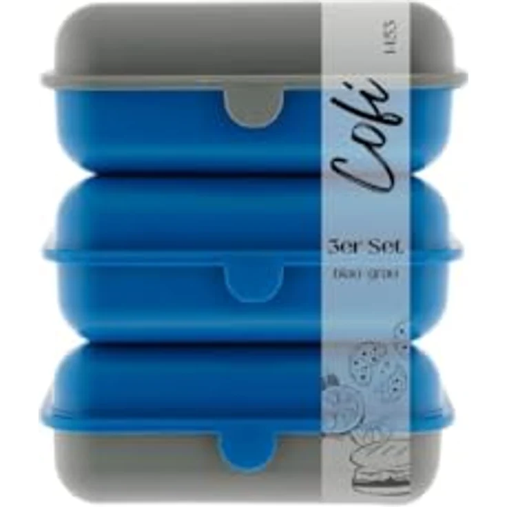 COFI 1453 Lunchbox 3er-Set, spülmaschinenfest, stapelbar, 1600 ml, BPA-freier Kunststoff, Made in Germany – Bild 1