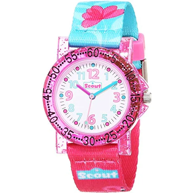 SCOUT Mädchen Quarz Armbanduhr mit Textilband - Wasserdicht 5 ATM, Edelstahlboden