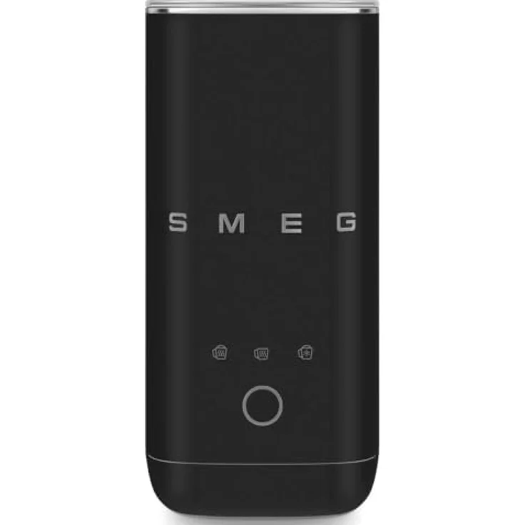 Smeg Milchaufschäumer MFF02BLMEU, elektrischer Milchaufschäumer schwarz-matt mit 3 Programmen für heiße Milch und Milchschaum – Bild 1