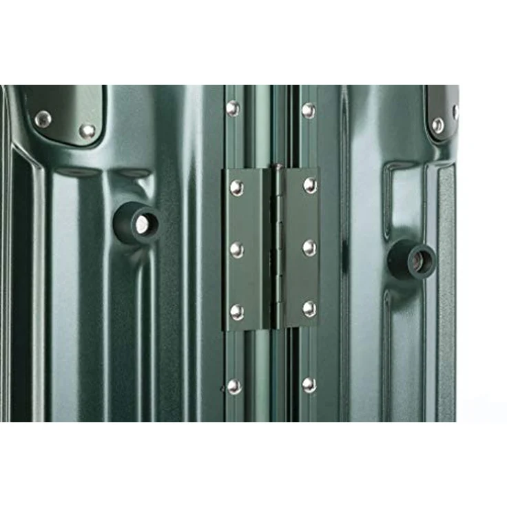 Travelhouse London Koffer Grün M-65cm · Alu-Rahmen · Polykarbonat Hartschale · Trolley Reisekoffer Reisegepäck · 2X TSA Zahlenschloss · 4X Doppelräder · 360° Rollen · Vol. 67L - Leichtgewichtiger Reisetrolley mit leise laufenden Rollen – Bild 3