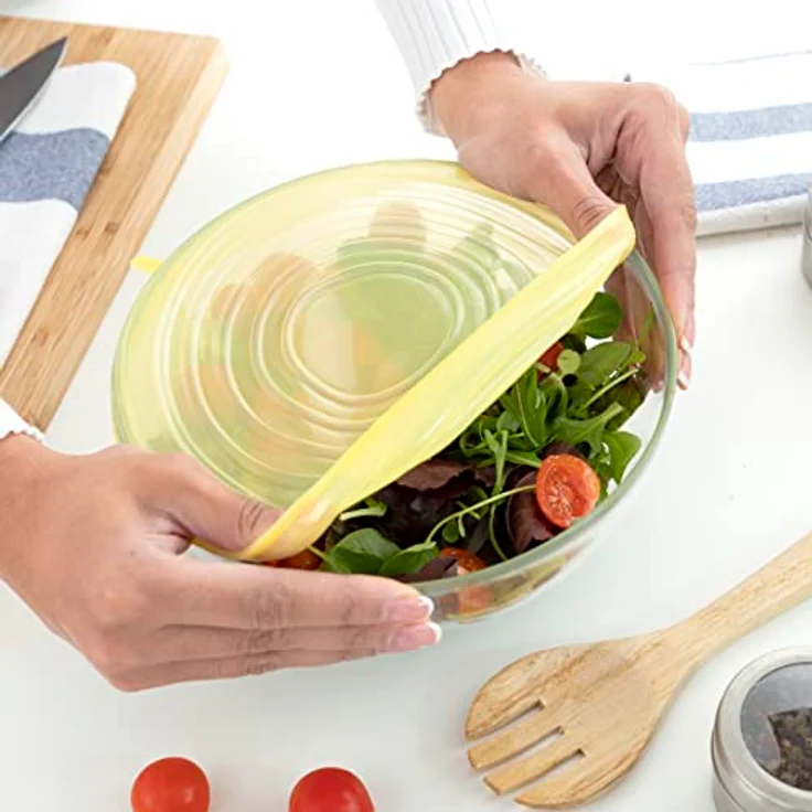 InnovaGoods 10-teiliges Set aus wiederverwendbaren, verstellbaren Küchendeckeln aus Silikon, mehrfarbig, für diverse Behälter – Bild 8
