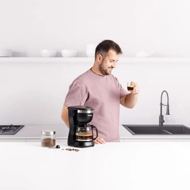 Taurus Kaffeemaschine Verona, 12 Tassen, 680 W, Intense Flavour Tech, Heizplatte, Mattschwarz, BPA-frei, Waschbarer Permanentfilter, Tropffreies Glas-Design – Bild 2