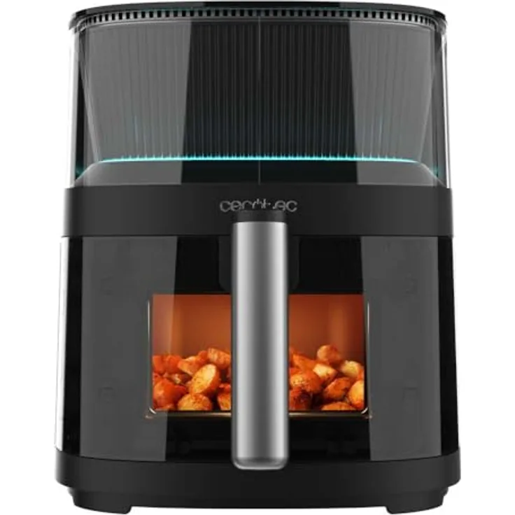 Cecotec Cecofry Neon 5000, Heißluftfritteuse 1500 W mit 5 Litern Fassungsvermögen, 10 voreingestellten Menüs und integrierter Wasserdosierautomatik