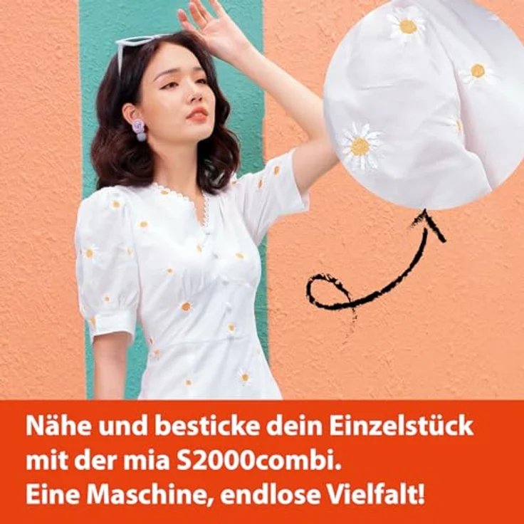 GLAESERhome miaS2000combi Stick- & Nähmaschine, 96 Stick-Designs, 7 Zoll LCD-Touchscreen – Bild 5
