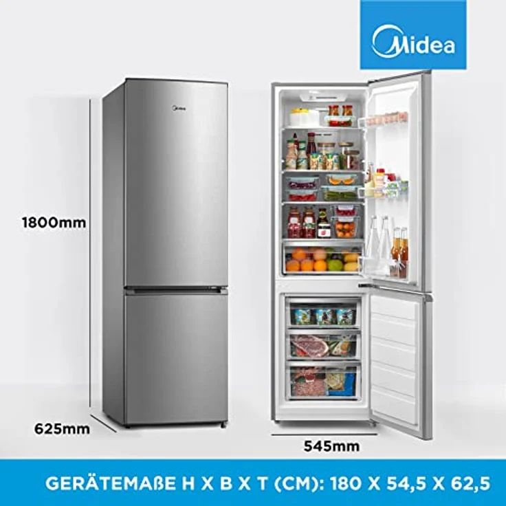 Midea MERB276FGE02 Kühl-/Gefrierkombination/180 cm Höhe/NoFrost/Doppelte Steuerung/Super-Kühlfunktion/219 kWh/Jahr/199L Kühlteil/71L Gefrierteil – Bild 3