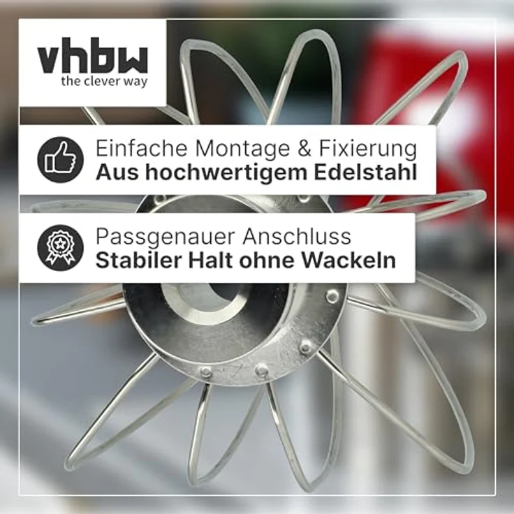 vhbw Schneebesen für Kitchenaid Küchenmaschinen, Edelstahl, kompatibel mit 4,3, 4,7, 4,8 L Schüsseln, ideal zum Schlagen von Sahne und Eiweiß – Bild 6