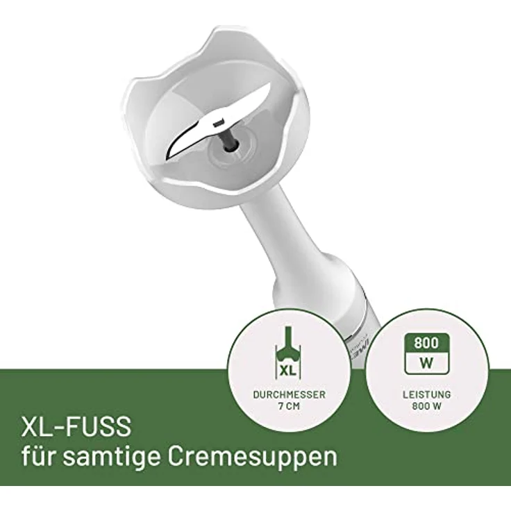Imetec 7500, Stabmixer 800 W mit 0,7 l Mixbecher, ergonomisches Design, grün/weiß – Bild 3