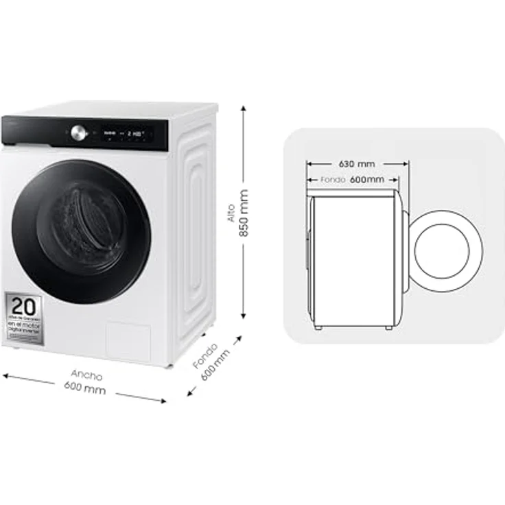 Samsung WW11DB7B94GEU3 Waschmaschine, 11 kg, SmartThings und AI Ecobubbe™, Klasse A, Weiß – Bild 5