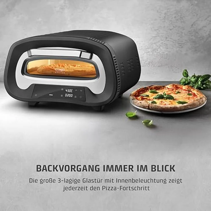 Caso PizzaChef 2984 Pizzaofen, 8 Automatikprogramme, inkl. Pizzastein, Schwarz – Bild 7