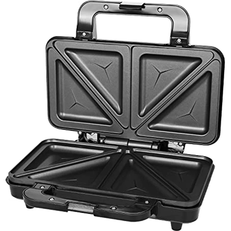 Emerio Classic Version3 Sandwichtoaster,2-Scheiben-Sandwichtoaster, 900 Watt, antihaftbeschichtete Druckgussplatten, Kontrollleuchte, silber, schwarz – Bild 3