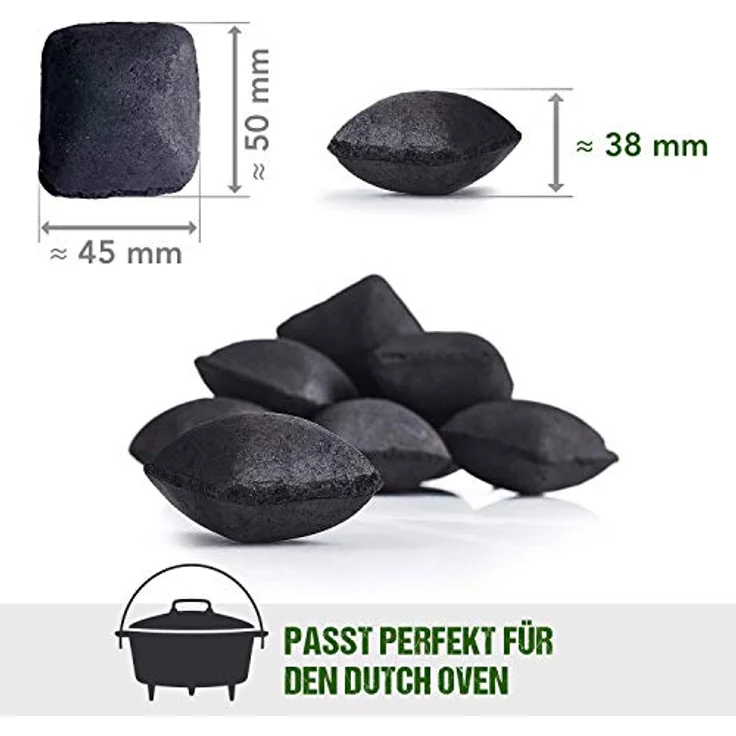 McBrikett KOKOKO EGGS Premium Grillkohle, 8 kg Bio Kokos Grillbriketts – Bild 2