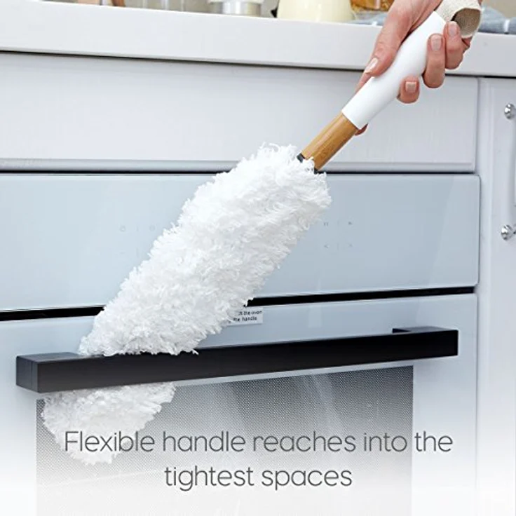 Full Circle Dust Whisperer Waschbarer Mikrofaser-Staubwedel mit austauschbarem Kopf, Plastik, Wei – Bild 3
