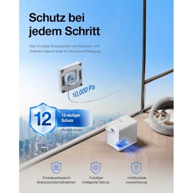 ECOVACS WINBOT W2S PRO Omni Fensterputzroboter, TruEdge 2.0-Technologie, WIN-SLAM 4.0 Navigation, 120-ml-Wassertank, Multifunktionsstation, 12-stufiges Sicherheitssystem – Bild 5