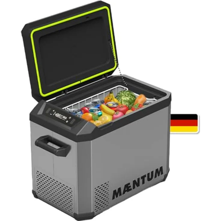 MAENTUM IceCube X, Elektrische Kühlbox mit Kompressor, 12V/230V, USB & App-Steuerung, leise <45 dB, bis -20 Grad, 40 Liter für Auto, Camping & Festivals