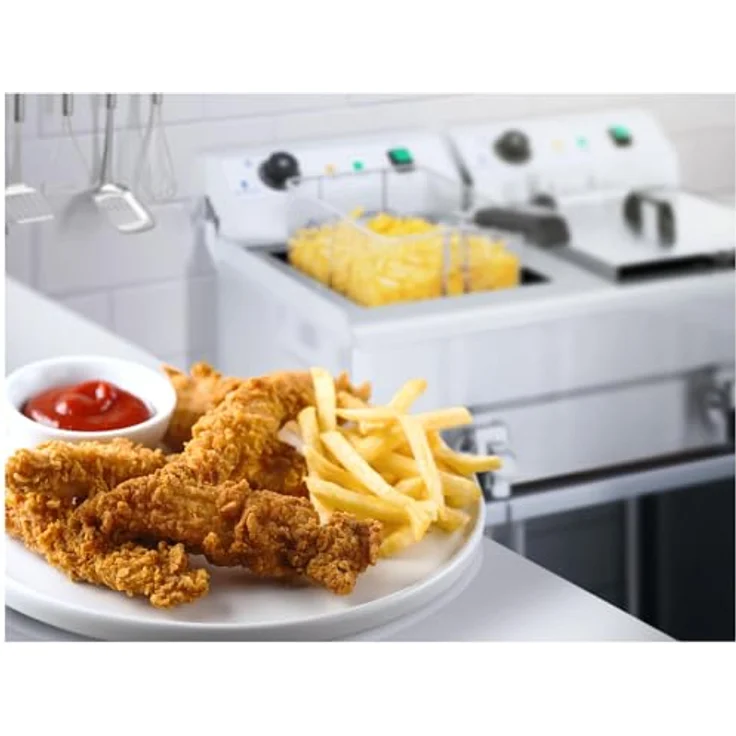Royal Catering Fritteuse Edelstahl Doppel Fritteuse RCEF 16DH 1 2 x 16 Liter 7200 Watt – Bild 4