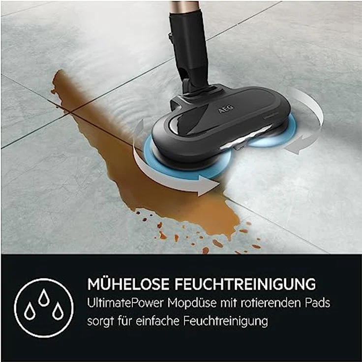 AEG AP81B25WET Handstaubsauger mit Wischfunktion, 60 min Akkubetrieb, Akuwechsel-Option, Indigo Blue – Bild 6
