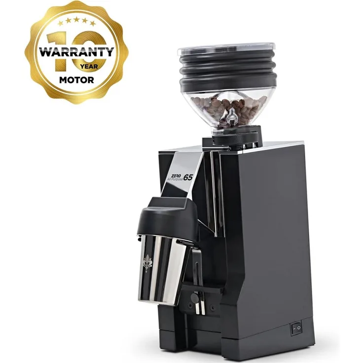 Eureka Mignon Zero All Purpose, Kaffeemühle mit 310-Watt-Motor, 65 mm Mahlscheiben, stufenloser Mahlgradeinstellung und Silent Technologie, Schwarz