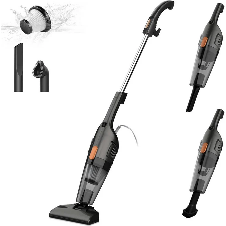 "Deerma Hand-und Stielstaubsauger DX115C Staubsauger, 600 W, Schwarz-Gold mit 12 kPa Saugkraft" – Bild 1
