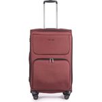 Stratic Bendigo Light + Koffer Weichschale Reisekoffer Trolley Rollkoffer mittelgroß, TSA Kofferschloss, 4 Rollen, Erweiterbar, Größe M, Redwine