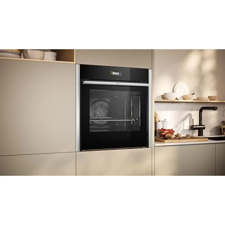 Neff B54CR71N0, N70, CircoTerm, Slide und Hide Einbaubackofen, 60x60cm, Edelstahl, 3.7 Zoll Full Touch TFT-Farb- und Grafikdisplay, Pyrolyse, Home Connect, Soft Opening und Close – Bild 3