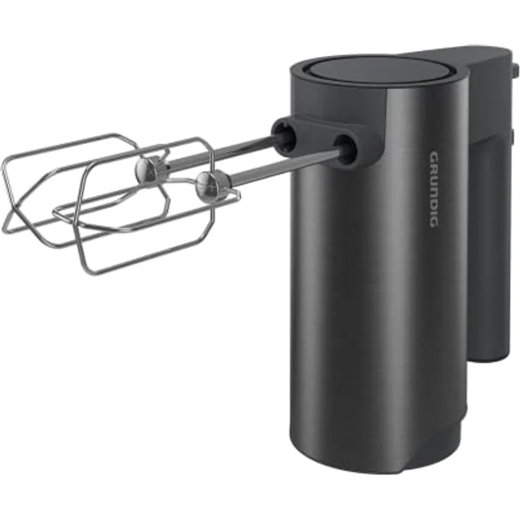 Grundig Delisia Novus™ HM 7140 Handmixer, 500 W Leistung, 4 Geschwindigkeitsstufen + Turbostufe, Hochwertige Edelstahl-Aufsätze, Soft Start: Antispritz-Funktion, Dark Inox/Schwarz – Bild 4