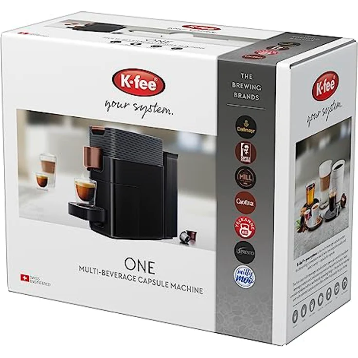 K-fee One Kaffeekapselmaschine, (1455 Watt, 0,8 Liter Wassertank, Farbe Schwarz-Kupfer) – Bild 6