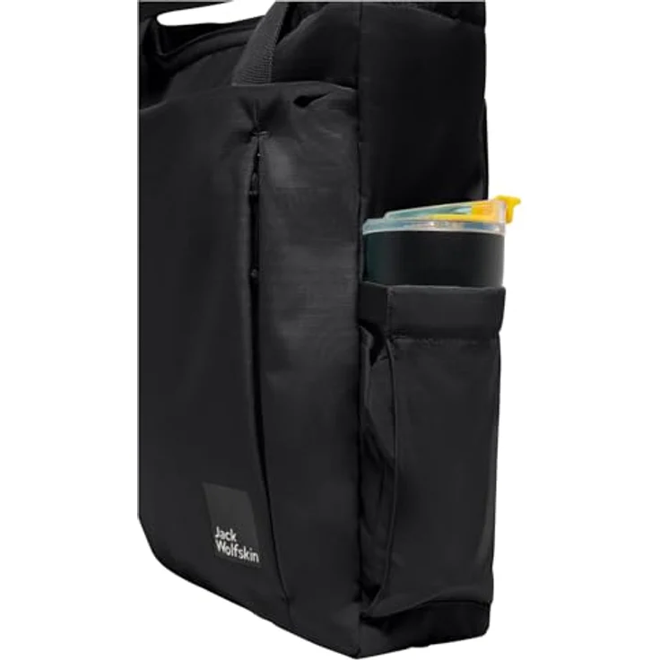 Jack Wolfskin 2-in-1 Umhängetasche/Rucksack EVE, gepolstertes Laptopfach, 15 Liter, Schwarz – Bild 7
