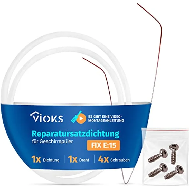 VIOKS Reparatursatz Pumpentopf Dichtung 12005744 für Spülmaschine Bosch/Neff/Pumpentopfdichtung Siemens/Constructa- Ø 182mm Siemens Pumpentopfdichtung/Bosch Silence Plus Ersatzteile bei Fehler E15