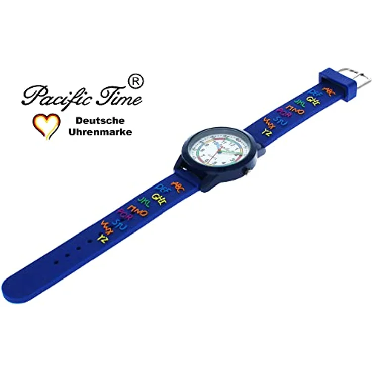 Pacific Time Kinder Armbanduhr Lernuhr ABC in 3D Silikonarmband blau Analog Quarz 20650 – Bild 4