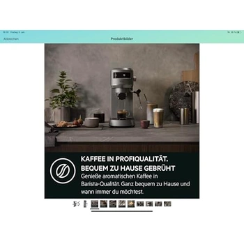 AEG Cafetera Espresso Compacta EC6-1-6ST, 15 Bares, Café Molido y