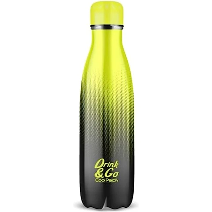 CoolPack Drink & Go LEMON, isolierte Wasserflasche, 500 ml, Multicolor, hält bis zu 12 Stunden warm und 24 Stunden kalt, BPA-frei – Bild 1
