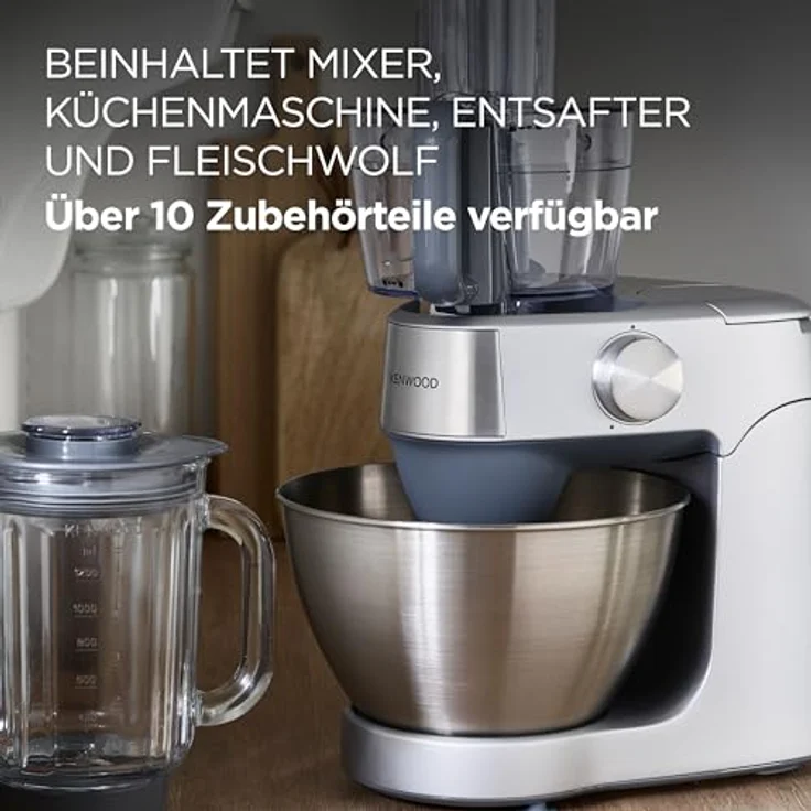 Kenwood Prospero+ KHC29A.R0SI Küchenmaschine, 4,3 L Edelstahlschüssel, inkl. 10-teiligem Zubehör-Set, EasyWeigh Waage, 1000W, Silber – Bild 4