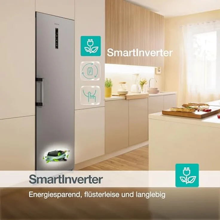 Gorenje RN618D6X6WF Kühlschrank 372L Edelstahl, SmartFit, WiFi, Inverter, CrispZone mit Feuchteregler, 185,6 cm – Bild 8