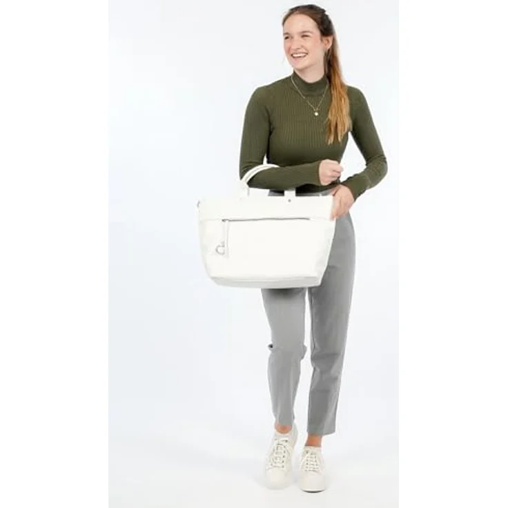 SURI FREY Shopper SFY Debby, veganer Einkaufstasche in Echtleder-Optik, weiß mit längenverstellbarem Umhängeriemen – Bild 2