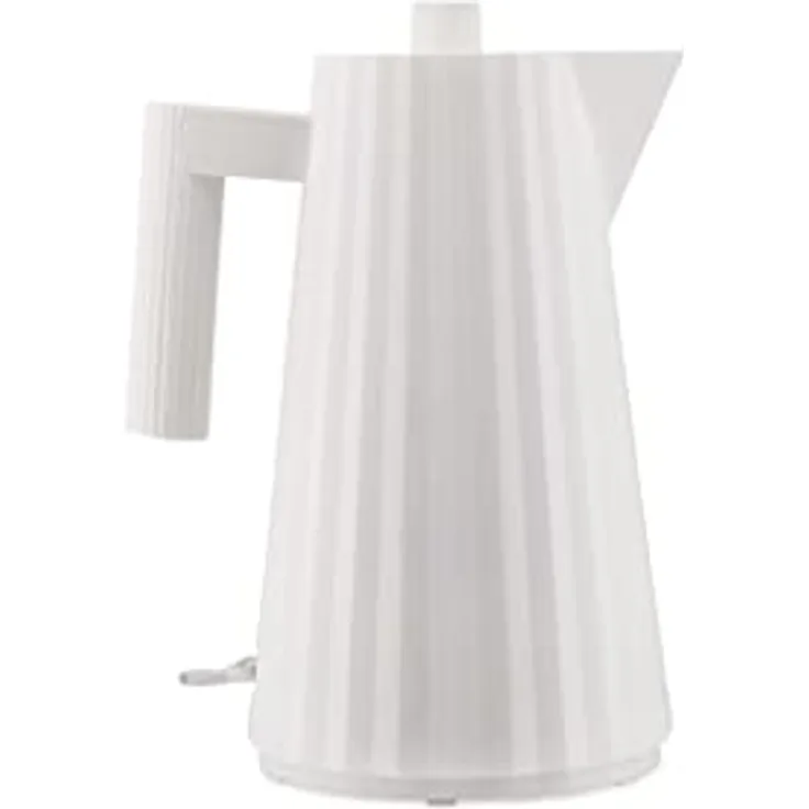 Alessi Plissè MDL06 W/UK - Design Elektrischer Wasserkocher aus Thermoplastischem Harz, Englischer Stecker, 170 cl, Weiß