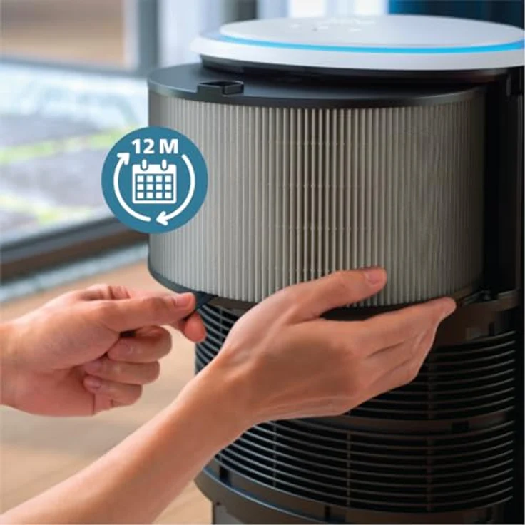 Versuni Philips Original-Ersatzfilter für Luftreiniger der Serie 3200 AC3210, AC3220 und AC3221, HEPA NanoProtect + Aktivkohle, Schwarz/Weiß, 12 Monate Lebensdauer – Bild 4
