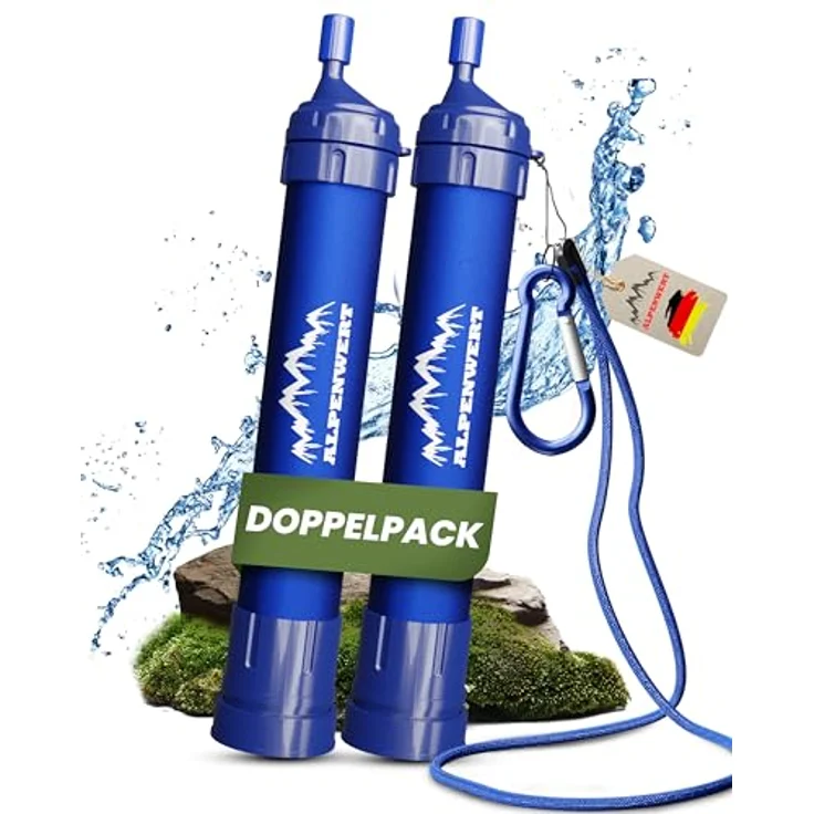 Alpenwert Wasserfilter Outdoor Doppelpack - 4000 Liter - 99,99% Keime/Bakterien ab - Trinkwasseraufbereitung – Bild 2