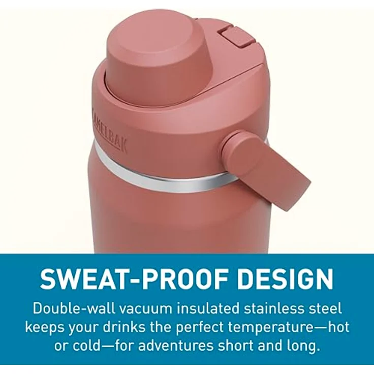 CamelBak Thrive Chug Wasserflasche, isolierter Edelstahl, 750 ml, auslaufsicher, schweißfest, Sierra Red – Bild 5