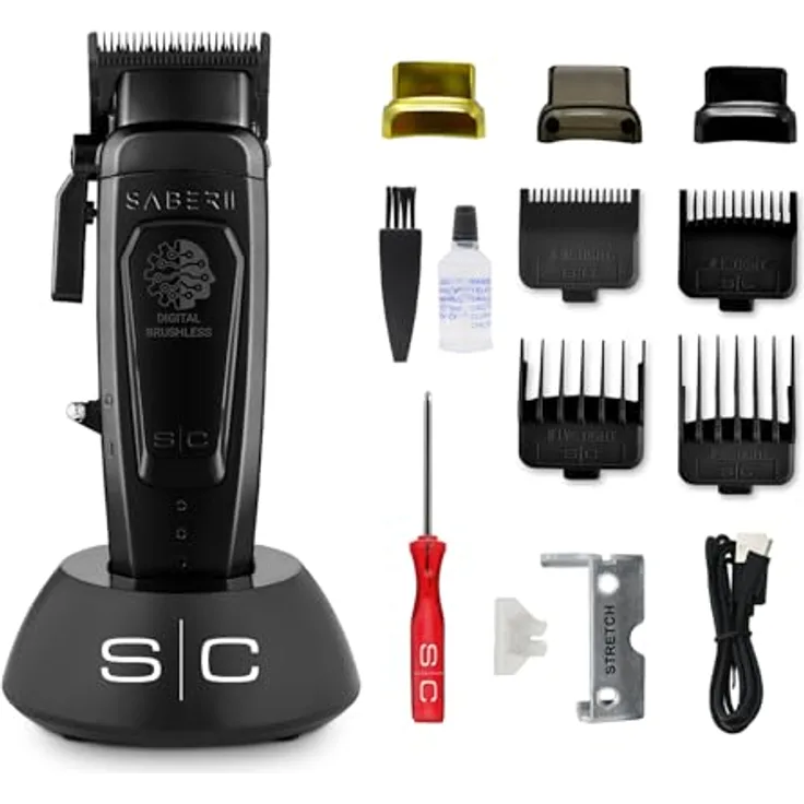 Stylecraft Saber 2.0, kabelloser Haarschneider mit bürstenlosem EON Motor, Echo DLC Klinge, USB-C Aufladung, Metallgehäuse, 120 Minuten Akkulaufzeit