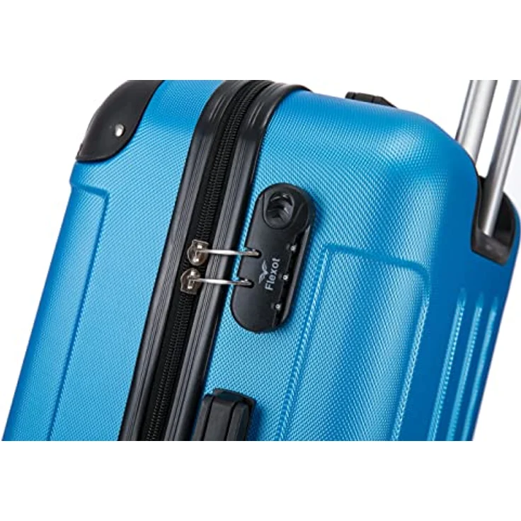 Flexot® F-2045 Koffer, Handgepäck & 3tlg Kofferset (16 Farben zur Auswahl) Zwillingsrollen Bordcase Suitcase Reisekoffer Trolleys Hartschale, Brillant-Blau – Bild 5